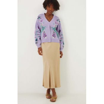 Medicine cardigan femei, culoarea roz