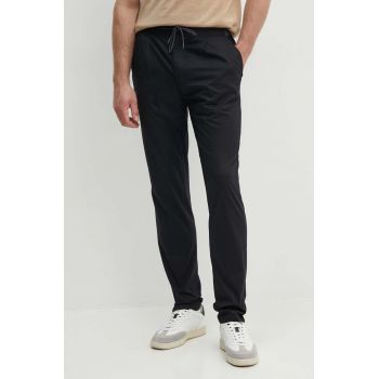 Michael Kors pantaloni barbati, culoarea negru, mulata, CT4303NEN6