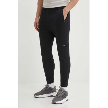 Reebok pantaloni de trening Active Collective culoarea negru, neted, 100075686