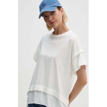 Sisley tricou femei, culoarea alb, 33D6L106D de firma original