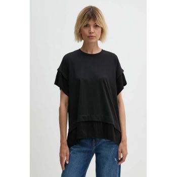 Sisley tricou femei, culoarea negru, 33D6L106D