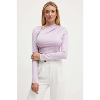 Victoria Beckham bluza femei, culoarea violet, neted, 1324JTP005690A