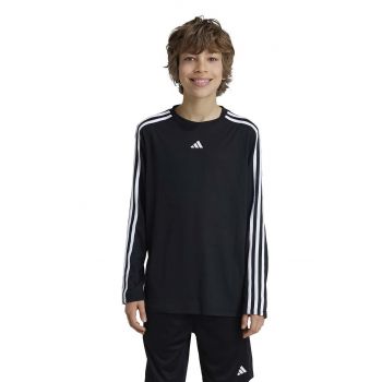 adidas longsleeve copii J TR-ES 3S LS culoarea negru, cu imprimeu, IW0846