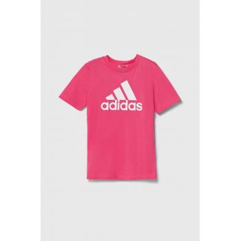 adidas tricou de bumbac pentru copii LK BL CO TEE culoarea roz, IX7329