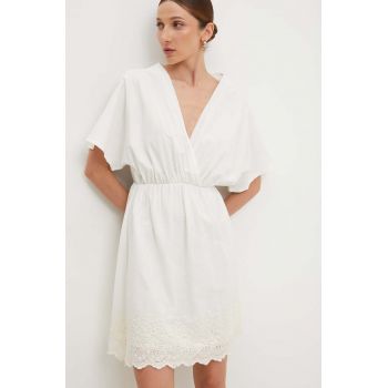 Answear Lab rochie din bumbac culoarea alb, mini, evazati