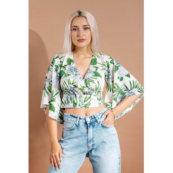 Bluza crop cu imprimeu floral Frida