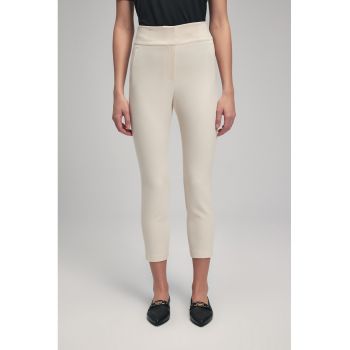 Pantaloni crop cu talie inalta