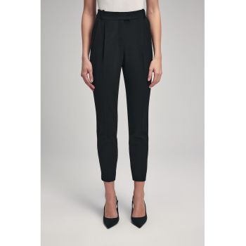 Pantaloni crop eleganti cu croiala conica