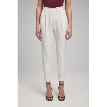 Pantaloni crop eleganti cu croiala conica