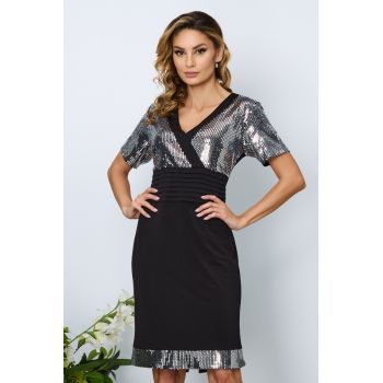 Rochie eleganta Logan Argintie