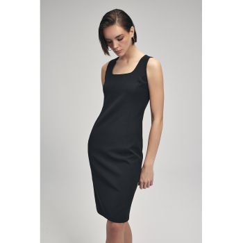 Rochie mini dreapta cu decolteu patrat