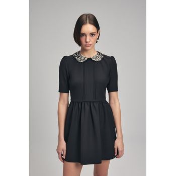 Rochie mini evazata cu perle