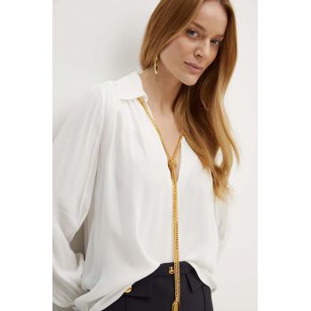 Elisabetta Franchi bluza femei, culoarea bej, cu imprimeu, CA09346E2
