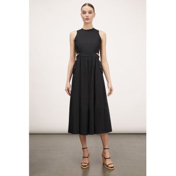 Rochie midi cu decupaje in talie