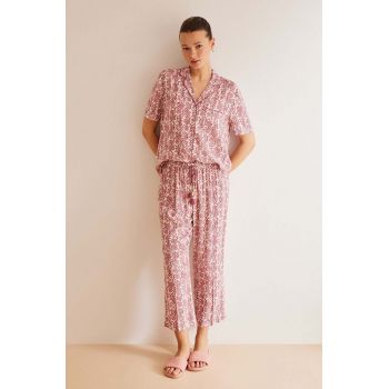 women'secret pijama MIX AND MATCH ORIGINS femei, culoarea bordo, 4857425