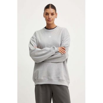 adidas Originals hanorac de bumbac femei, culoarea gri, melanj, IY9628