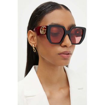 Gucci ochelari de soare femei, culoarea negru