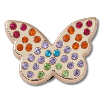 Jibbitz Crocs Gold Rainbow Encrusted Butterfly