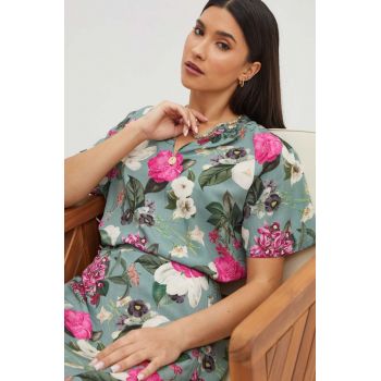 Medicine bluza femei, culoarea turcoaz, modelator