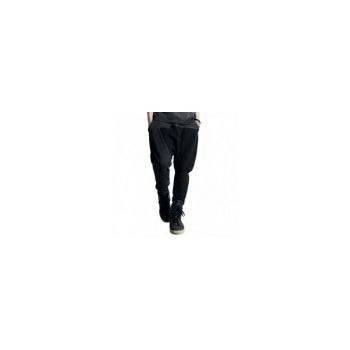 Pantaloni Barbati, Zamo®, Hazardous Gray, Elastic Talie, cu Tur Lasat, Model Asimetric, Culoare Neagra, Marime L