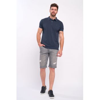 Blugi scurti slim fit cu detalii deteriorate