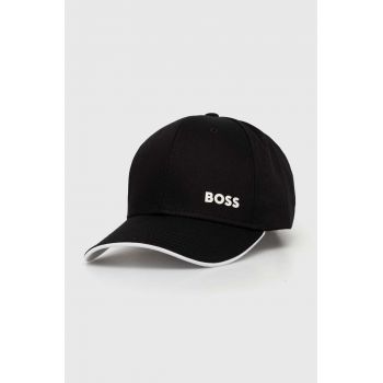 Boss Green șapcă de baseball din bumbac culoarea negru, cu imprimeu, 50519219