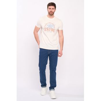 Tricou de bumbac cu imprimeu grafic si text