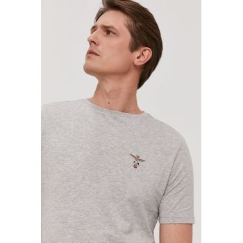 Aeronautica Militare Tricou bărbați, culoarea gri, material neted