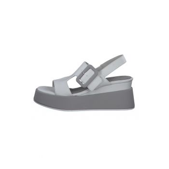 Sandale din piele ecologica cu talpa wedge