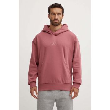adidas bluza All SZN barbati, culoarea roz, cu glugă, neted, IY4136