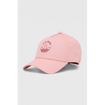 adidas Originals caciula din bumbac BASEBALL CAP culoarea roz, cu imprimeu, IY6694
