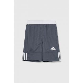 adidas Originals pantaloni scurti copii 3G SPEE REV SHR culoarea gri, neted, talie reglabila, DY6624