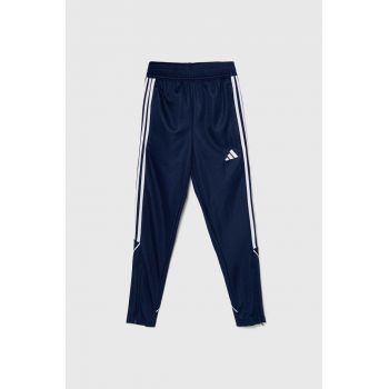 adidas Performance pantaloni de trening pentru copii TIRO23 L PNT culoarea albastru marin, cu imprimeu, HS3544