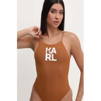 Karl Lagerfeld costum de baie dintr-o bucată culoarea negru, cupa moale