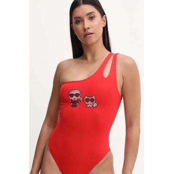 Karl Lagerfeld costum de baie dintr-o bucată culoarea negru, cupa moale