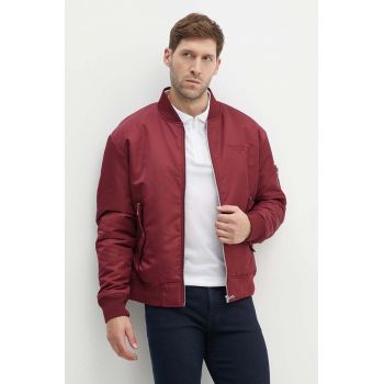 Karl Lagerfeld geaca bomber barbati, culoarea bordo, de tranzitie