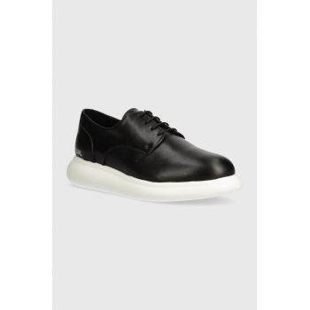 Karl Lagerfeld pantofi de piele GRANBY barbati, culoarea negru, KL22330