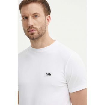 Karl Lagerfeld tricou barbati, culoarea alb, neted, 542221.755051