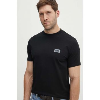 Karl Lagerfeld tricou barbati, culoarea negru, neted, 542221.755051