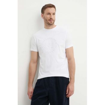 Karl Lagerfeld tricou din bumbac barbati, culoarea alb, cu imprimeu, 542225.755084