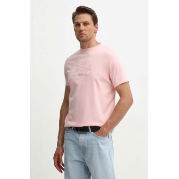 Karl Lagerfeld tricou din bumbac barbati, culoarea negru, cu imprimeu, 542225.755030