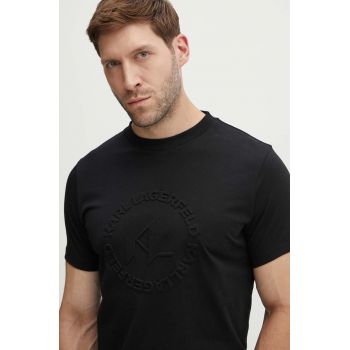 Karl Lagerfeld tricou din bumbac barbati, culoarea negru, cu imprimeu, 542225.755084