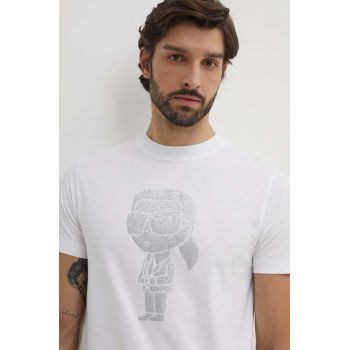 Karl Lagerfeld tricou din bumbac barbati, culoarea negru, cu imprimeu, 542241.755425