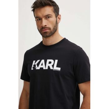 Karl Lagerfeld tricou din bumbac culoarea negru, cu imprimeu