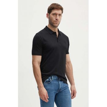 Karl Lagerfeld tricou polo barbati, culoarea negru, cu imprimeu