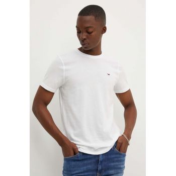 Tommy Jeans tricou din bumbac 2-pack culoarea alb, cu imprimeu