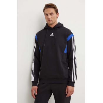 adidas bluza barbati, culoarea negru, cu glugă, modelator, JJ1537