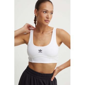 adidas Originals top Trefoil Bra culoarea alb, IN4116