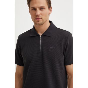 adidas Originals tricou polo 0 barbati, culoarea negru, neted, IW5803