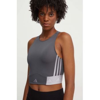 adidas Performance top de antrenament Hyperglam culoarea gri, IK5504